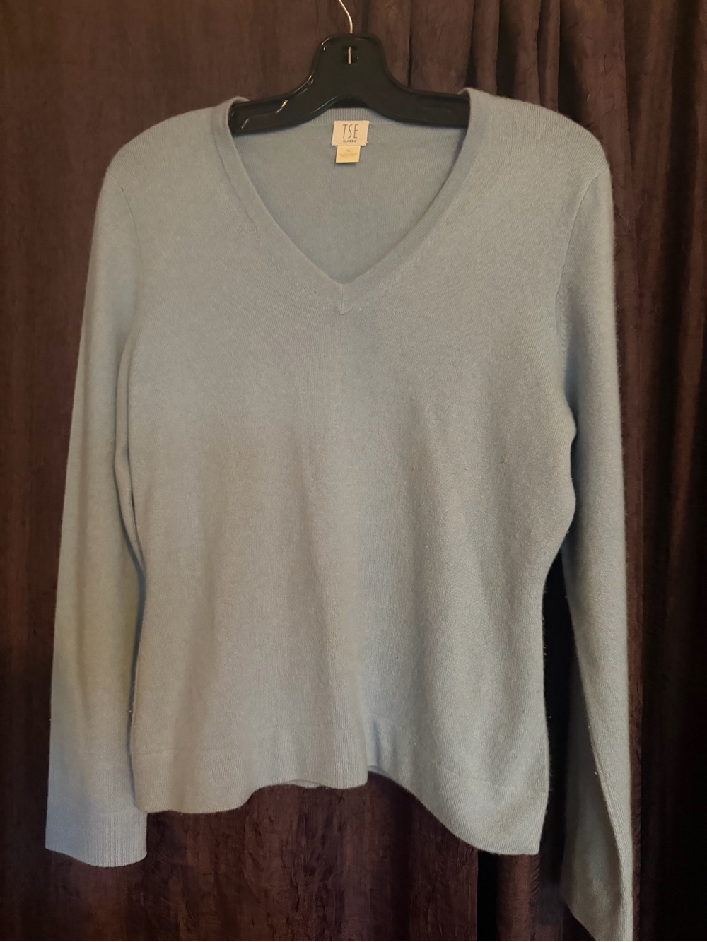 TSE Women's Pale Blue V-Neck Cashmere Sweater
